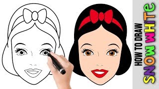 How To Draw Snow White Disney Princess ★ Cute Easy Drawings Tutorial For Beginners Step By Step screenshot 4