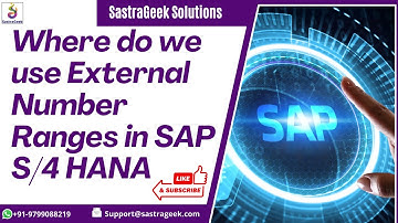 Where do we use External Number Ranges in SAP S/4 HANA