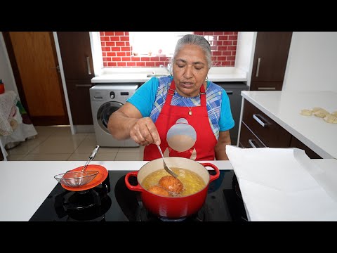 Making fluffy and crispy vetkoek aka magwinya! We found a drier batter we could work with!