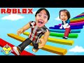 Ryan vs baby sister in roblox obby lets play roblox obby