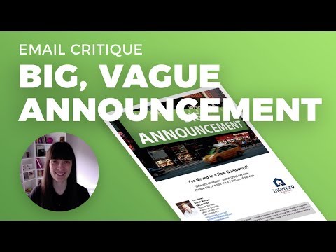 Email Critique: Big Vague Announcement