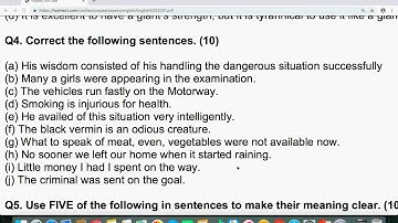 English Composition - Sentence Corrections - CSS 2001 Paper by Mr. Shahzeb Khalil at TCA Online