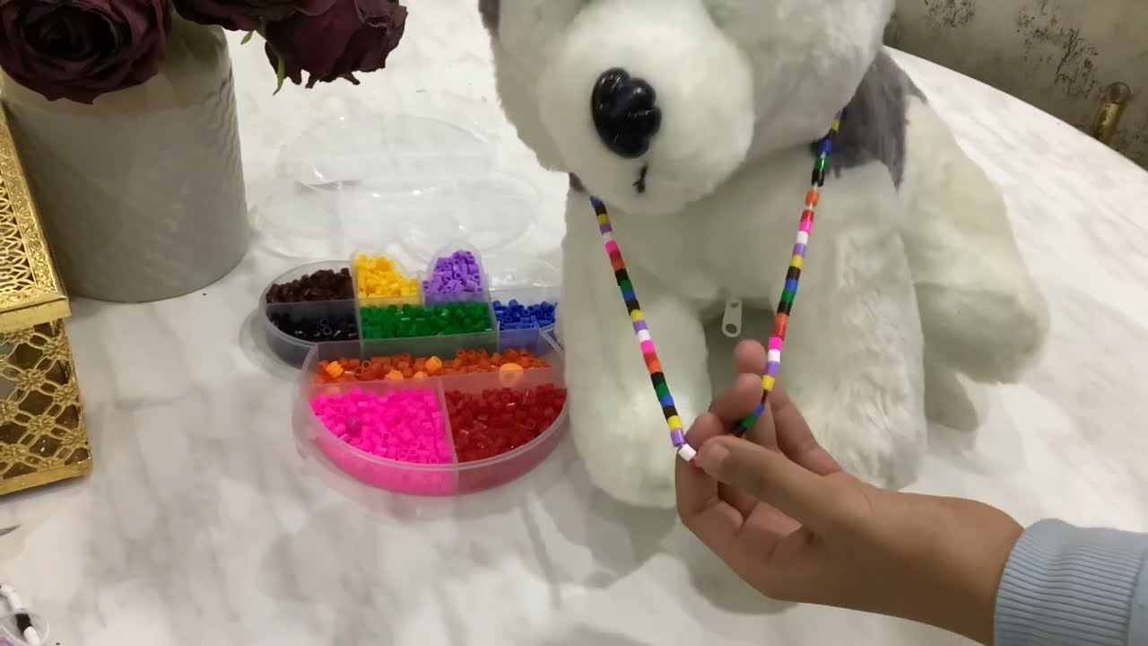 اول سلسال لي من الخرز+ملصقات الخرز من شي ان