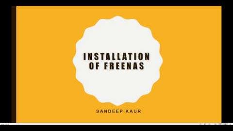 Installation Of FreeNAS