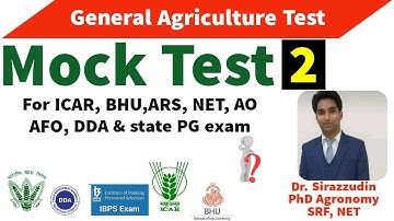 Mock Test 2 (JRF, SRF, NET, ARS, AFO, SO, BHU, ICAR)