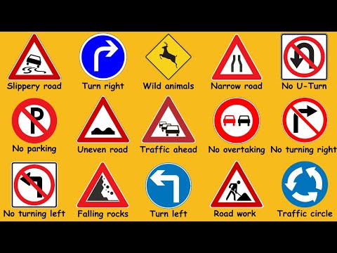 40 Important ROAD SIGNS That You Need To Know When Driving | Traffic Signs | English Vocabulary