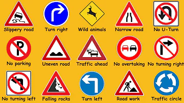 40 Important ROAD SIGNS That You Need To Know When Driving | Traffic Signs | English Vocabulary