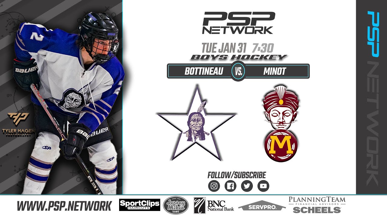 🏒 (13123) Boys Hockey BottineauRugby at Minot YouTube