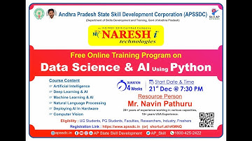 Day 5 | APSSDC | Data Science and AI using Python in Collaboration With Naresh Technologies.,