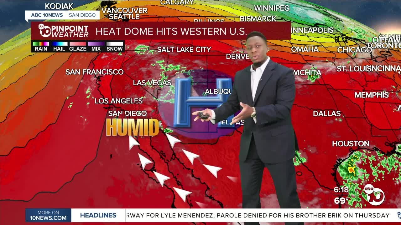 ABC 10News Pinpoint Weather with Moses Small: Life-threatening heat ...