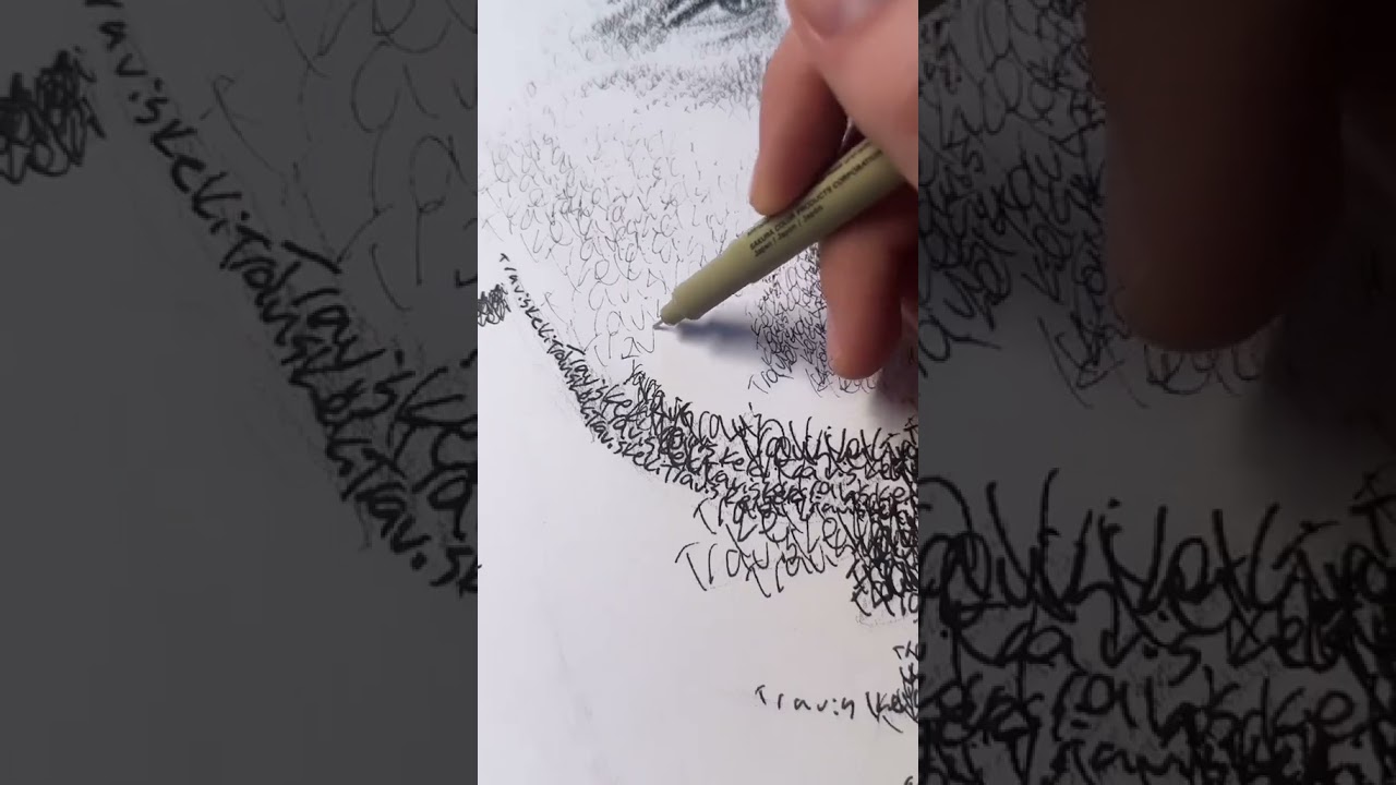 Travis Kelce’s name turned into a portrait 😮 (via @Jayce Hall Art/TT) 