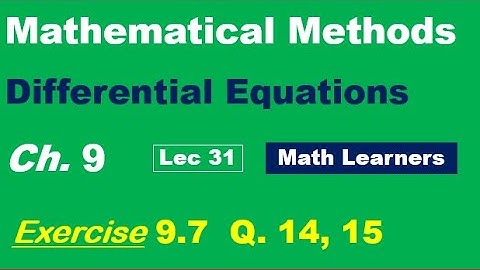 Mathematical Methods Ch 9 Lec 31 Exercise 9.7 Q 14, 15. Orthogonal trajectories.