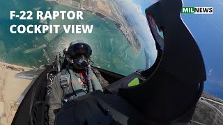 CRAZY! F-22 Raptor performing multiple combat moves. POV cockpit view