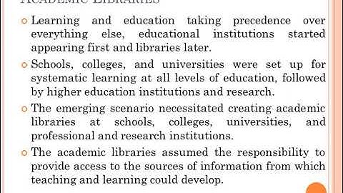 Types of Libraries and their functions