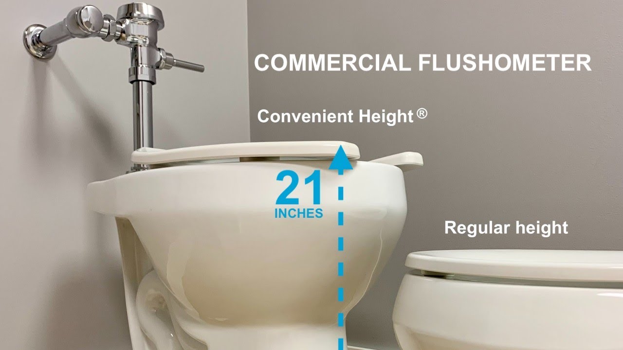 Commercial Tall Bowl for Spud and Flushometer. 21 inch Extra Tall Convenient Height Toilet