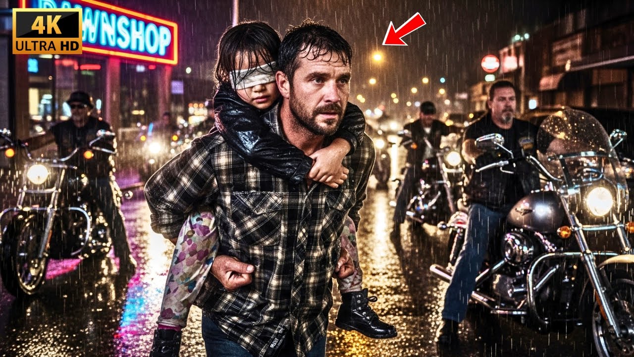 Single Dad Piggybacked a Lost Blind Girl Home… Unaware She’s the Daughter of a Hells Angels Biker