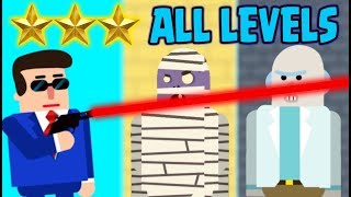 Mr.Bullet ALL LEVELS 3 STARS Guide (Including Level 320) NEW GAME MR.BULLET WORLD RECORD!