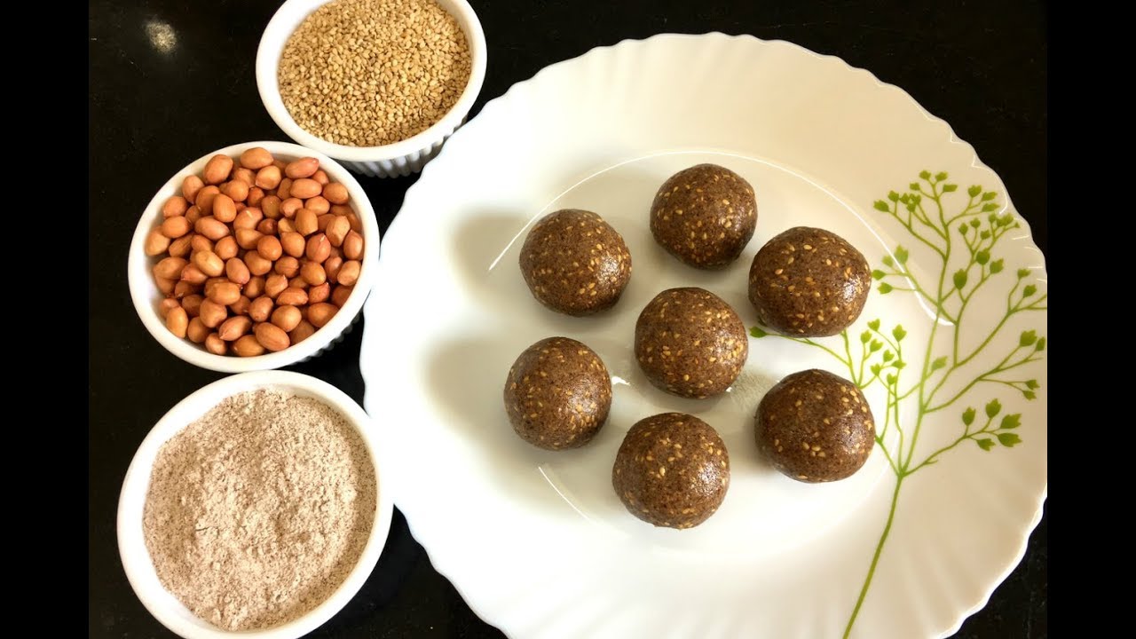 Ragi, peanut & sesame laddu recipe | Ragi laddu recipe | రాగి పల్లి లడ్డు | Nagaharisha Indian Food Recipes