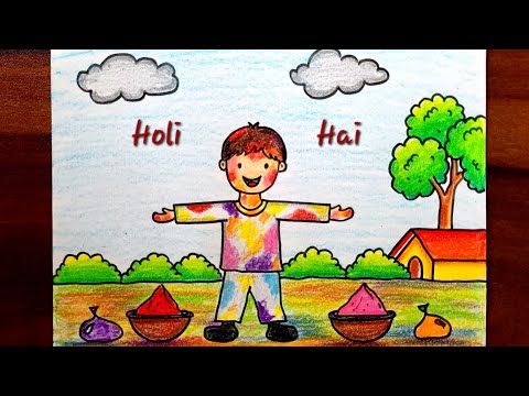 Free Vector | Holi celebrations banner boy playing holi with gun of  pichkari vector illustration