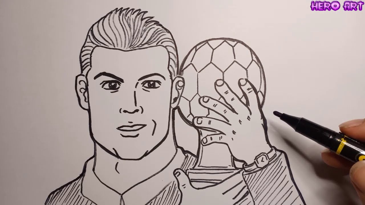 Cách vẽ cầu thủ nổi tiếng Cristiano Ronaldo Từ Chữ Viết  YouTube