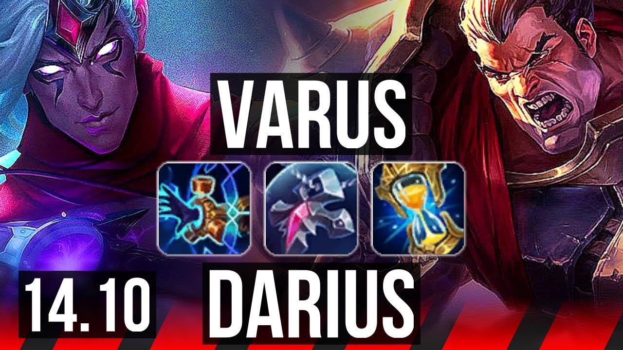VARUS vs DARIUS (TOP) | 7 solo kills, Godlike | KR Master | 14.10