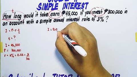 Grade 11 | Simple Interest | t is unknown || by Tutor Marife MCP