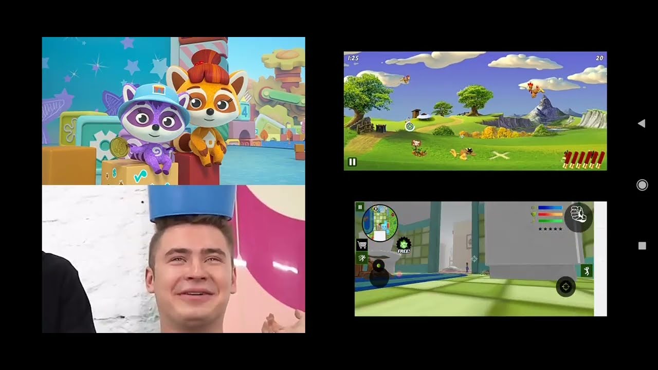 Енотки Vs Moorhuhn Invasion Vs А4 M&M В Бассейне Skittles Vs Army Toys Town - Video 4 Screen HD 