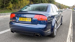 Audi RS4 B7 Sedan 4.2 V8 with Custom Exhaust! LOUD Accerations, Revs, Downshifts!