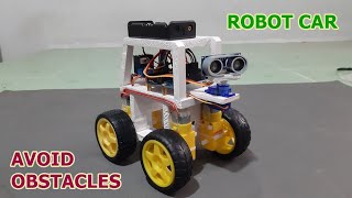 How to Make Avoid Obstacles Robot Car with Arduino Uno R3