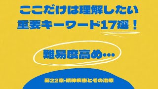 （中編）【難易度高め！】第22章・精神疾患とその治療【ここだけは理解したい重要キーワード17選！】