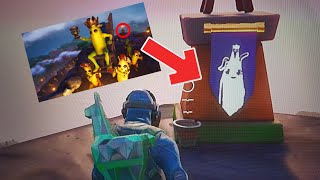 fortnite banniere cachee semaine 4 emplacement - visiter les 5 endroit fortnite