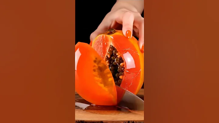 Cutting Glass Papaya🧡💎Most Satisfying Break!#asmr#ai#aiasmr#viralasmr#glassfruit#glassfruit#relaxing