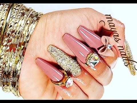 uñas acrilicas decoradas con pixie swarovsky 2016 - YouTube