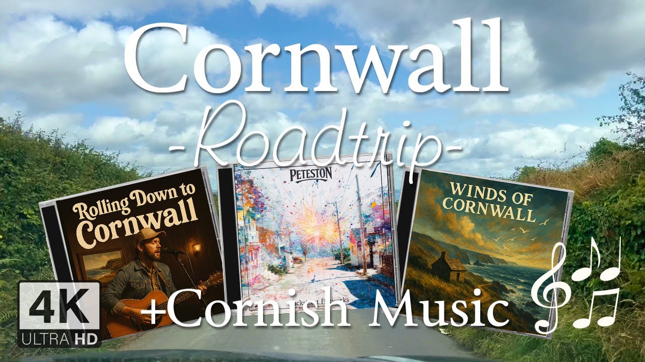 Cornwall Coastal Road Trip | Stunning Seaside Drive in 4K | incl. Cornish Music