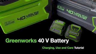 Greenworks 40V Lithium Max Batteries Tutorial