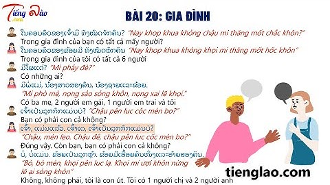 [Giao tiếp Tiếng Lào căn bản] Bài 20-Gia đình