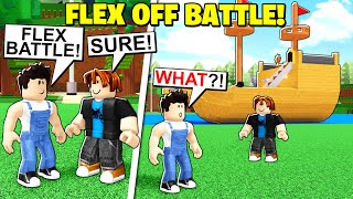 FLEX OFF BATTLE! NOOB WITH A *GIANT BOAT* IN Build a Boat!