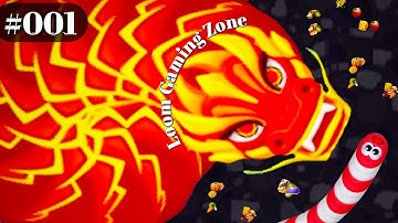 Worms zone.io #001 Attacking mode gameplay | Snake Game 2023 | Saamp wala Game | Rắn Săn Mồi 2023