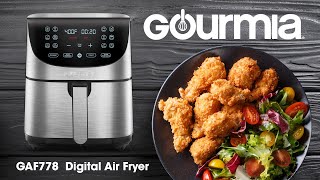 Air Fryers, Gourmia GAF798 Digital Air Fryer - No Oil Healthy Frying - 10  One-Touch Cooking Functions - Guided Cooking Prompts - Easy Clean-Up -  7-Quart Basket - Recipe Book Included