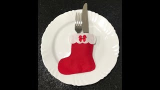 DIY – Faça você mesma – PORTA TALHER NATALINO – Bota papai Noel