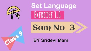 Class 9 chapter 1 Exercise 1.6 Sum No 3 | tn samacheer class 9 maths chapter 1 set language