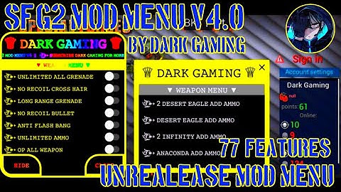 𝐒𝐅𝐆2 𝐌𝐨𝐝 𝐌𝐞𝐧𝐮 𝐕4.0 𝐔𝐧𝐫𝐞𝐥𝐞𝐚𝐬𝐞 | 𝐃𝐚𝐫𝐤 𝐆𝐚𝐦𝐢𝐧𝐠
