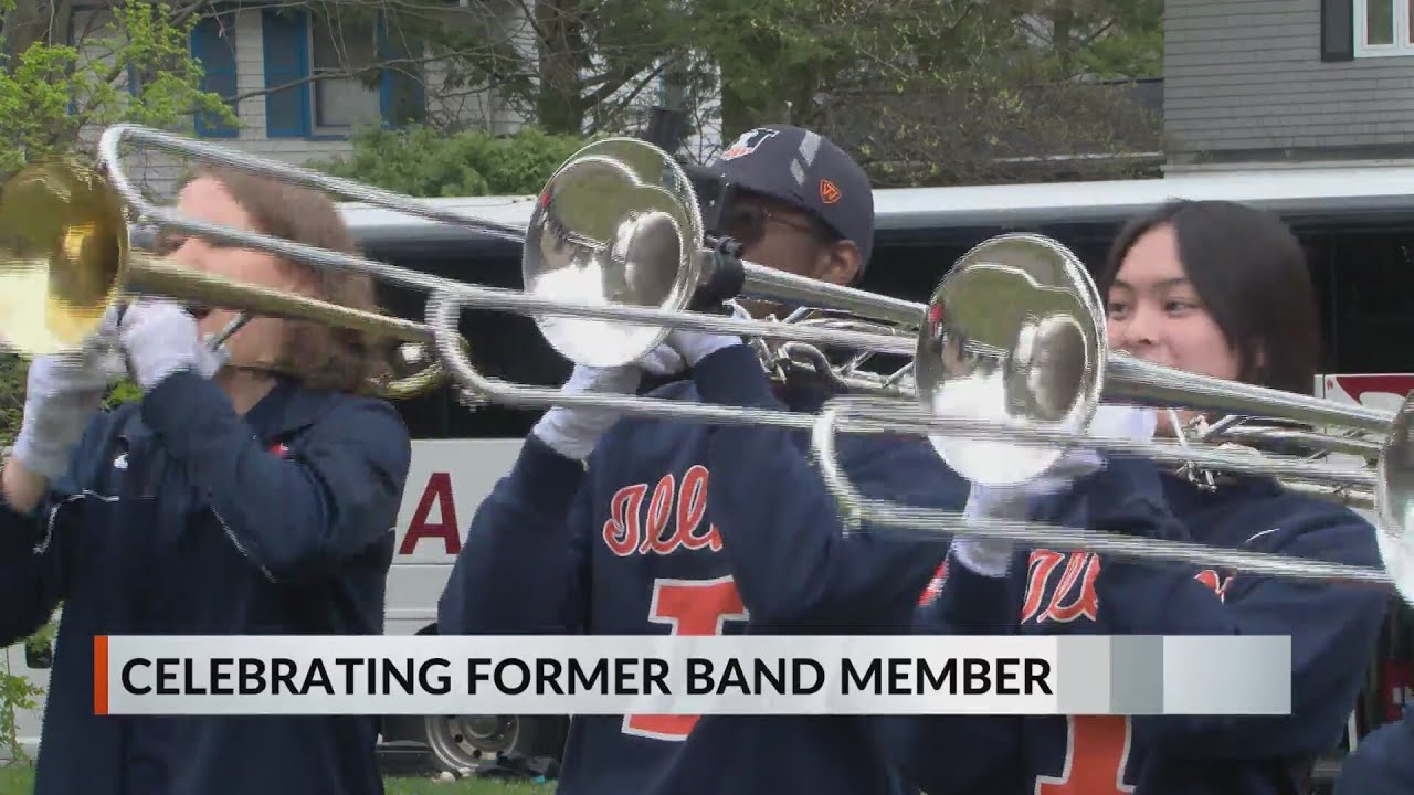 107yearold UI alum gets birthday concert from Marching Illini YouTube