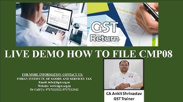 Cmp 08 New Return | LIVE DEMO HOW TO FILE CMP08 I CMP08 FILING ONLINE I CMP 08 FILING LIVE