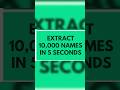 Extract Names in Seconds | Excel tips #shorts #excel #shortsvideo