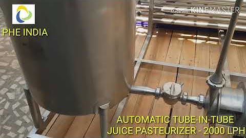 Juice HTST pasteurizer tube in tube type 2000 litres per hour for RTS juice line ( juice plant )