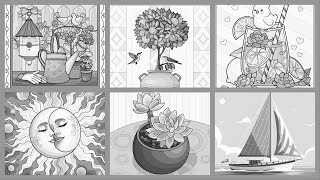 Hey color Online Coloring Book Collection Sun Moon Sailing Color By Number #gameplay #coloringbook screenshot 4