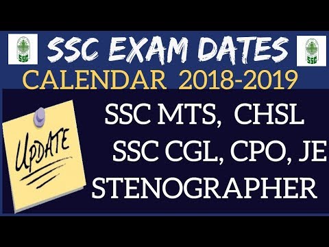 SSC EXAM DATES 2018-2019