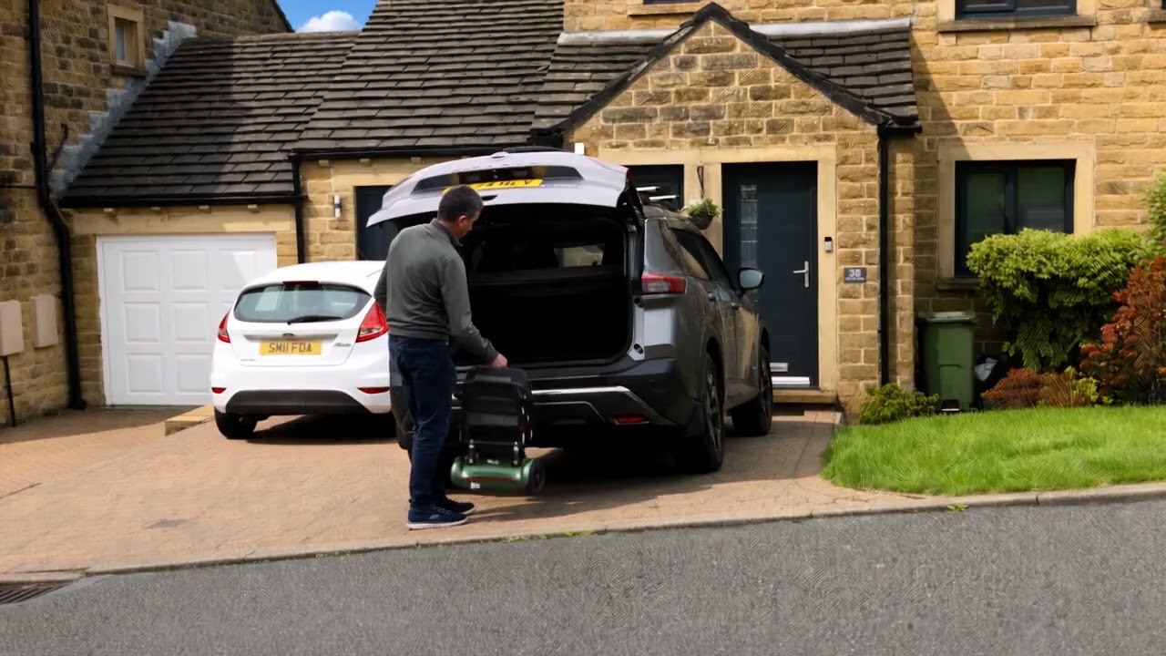 Monarch Mobility real footage transformed with AI. Change 1: trolley replaced with the client’s mobility scooter