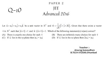 JEE Advanced 2016 Math Paper 2 (Q 10) solution | IIT JEE Maths | #jeeadvanced2016 #projecteducation
